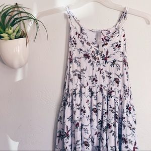 White Floral Halter Babydoll Dress